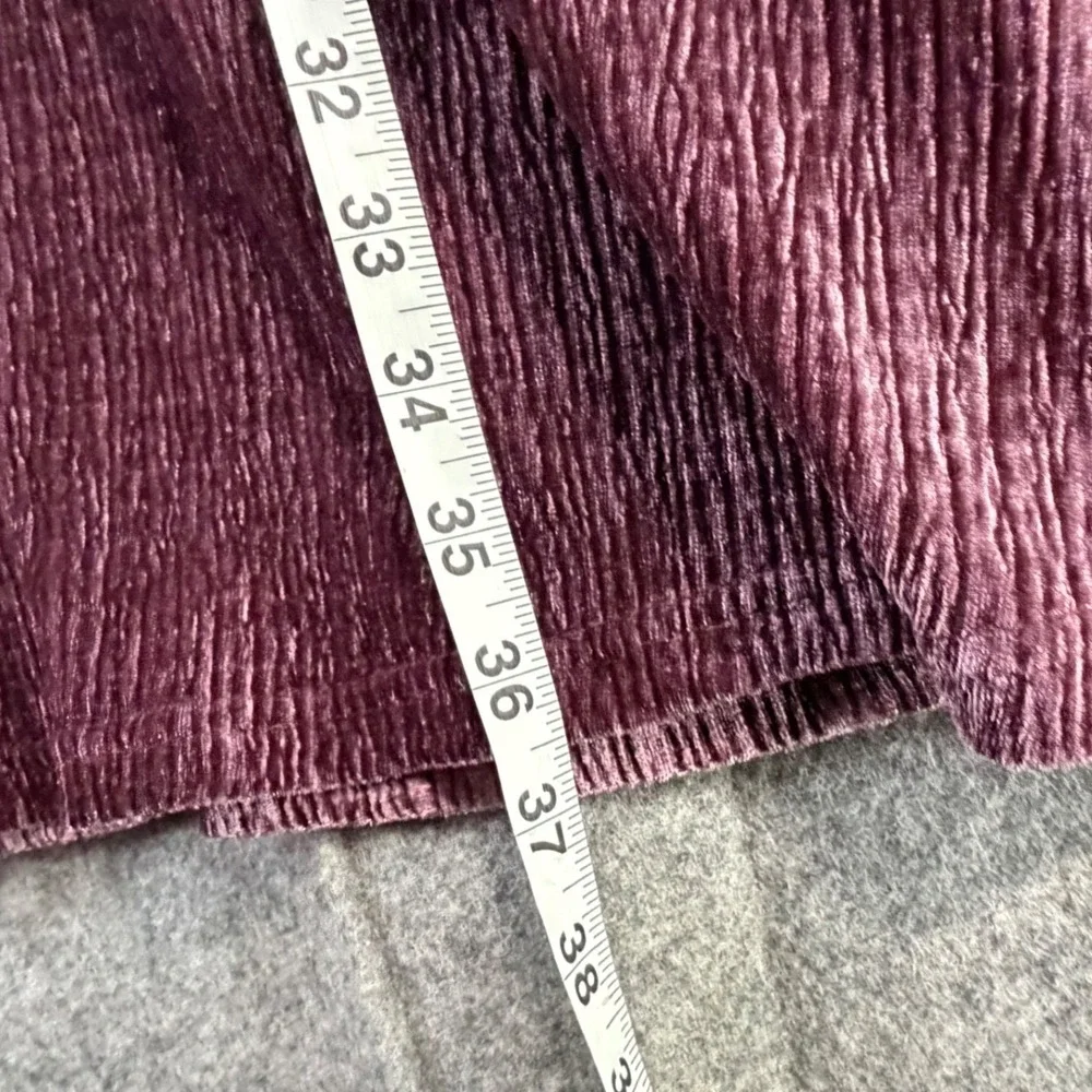 Dress Forum Velvet Tunic Dress Womens M Plum Plisse Style Crinkled Romantic Goth